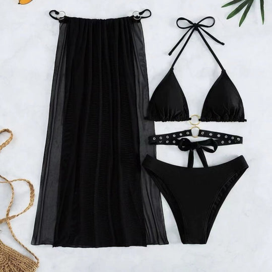 Damen Bikini-Set mit transparentem Überwurf R&B