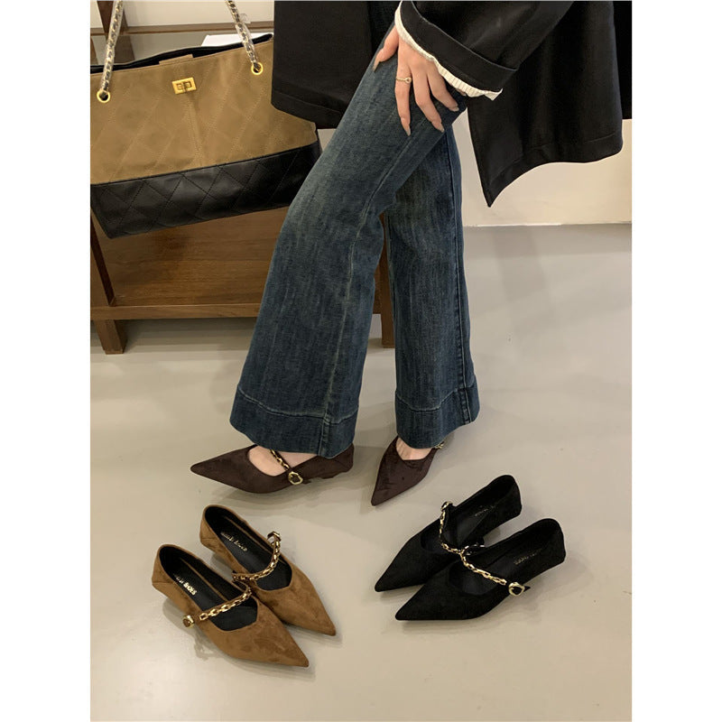 Damen spitze Pumps mit dekorativer Kettenapplikation R&B