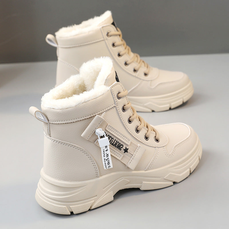 Damen High-Top Sneakers mit warmem Fleece-Innenfutter und rutschfester Sohle R&B
