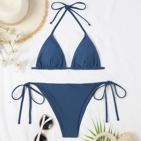 Damen Triangel-Bikini mit verstellbaren Bindebändern und raffinierten Details R&B