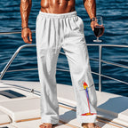 Herren Strandhose aus leichtem, atmungsaktivem GewR&Be mit buntem Print R&B