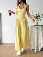 Damen Maxi-Kleid mit trägerlosem Design und voluminösem Rock