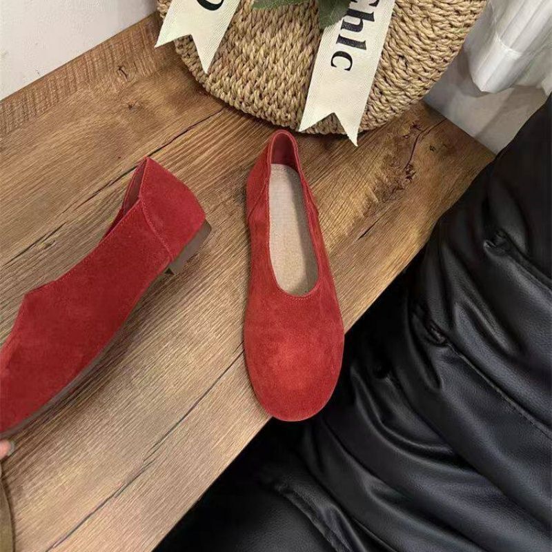 Damen elegante Slipper aus weichem Veloursleder R&B