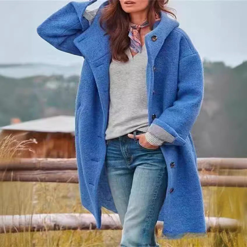 Damen Oversized Wollmantel R&B