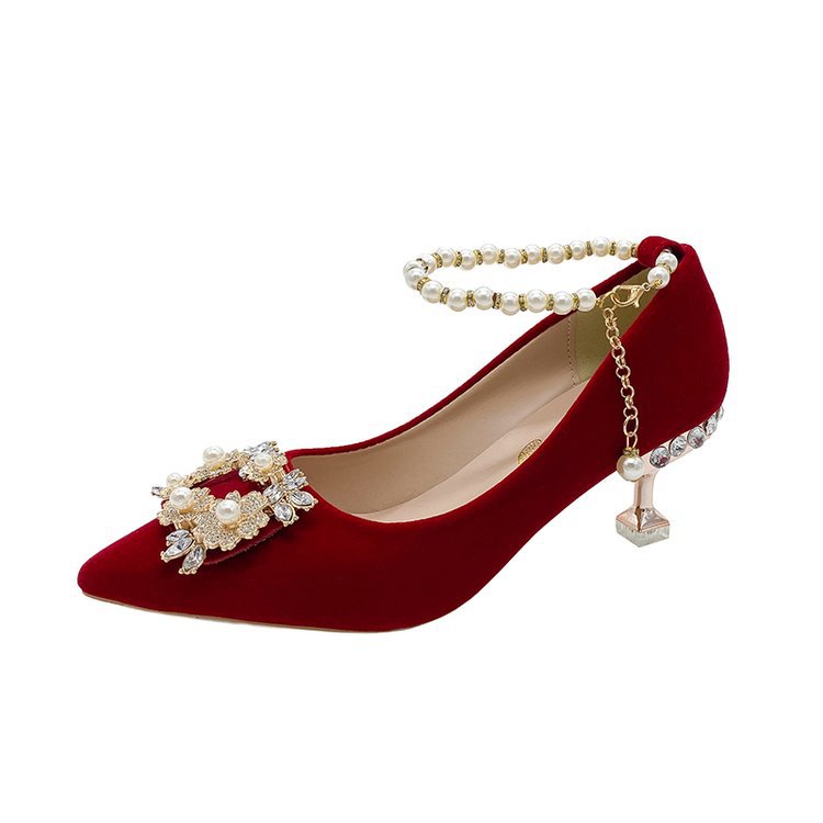 Damen elegante spitze Pumps mit funkelndem Schmuckdetail R&B