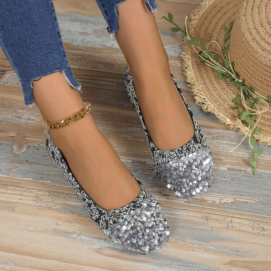 Damen Glitzernde Ballerinas R&B