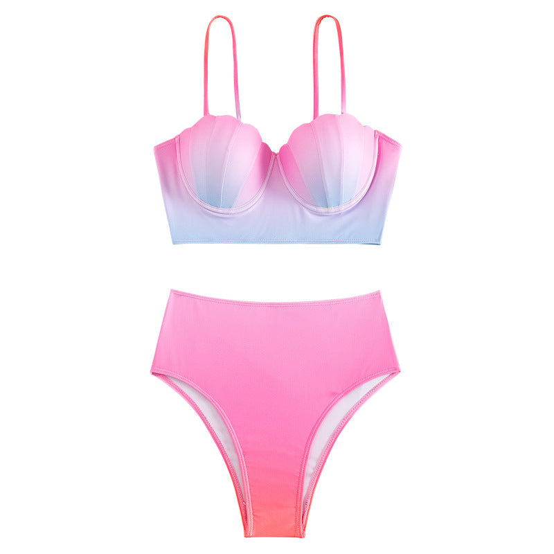 Damen Bikini-Oberteil mit Muschelform und hohem Bund R&B