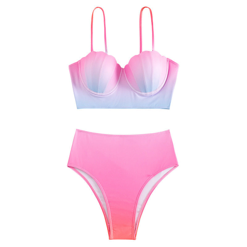 Damen Bikini-Oberteil mit Muschelform und hohem Bund R&B