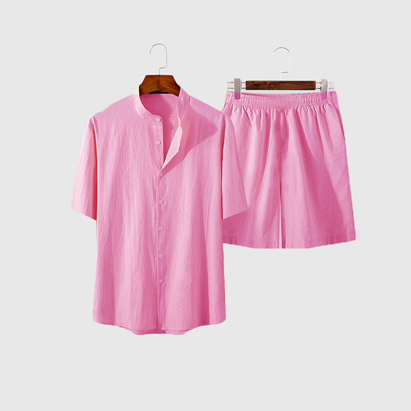Herren lässiges Kurzarmhemd und Shorts Set R&B