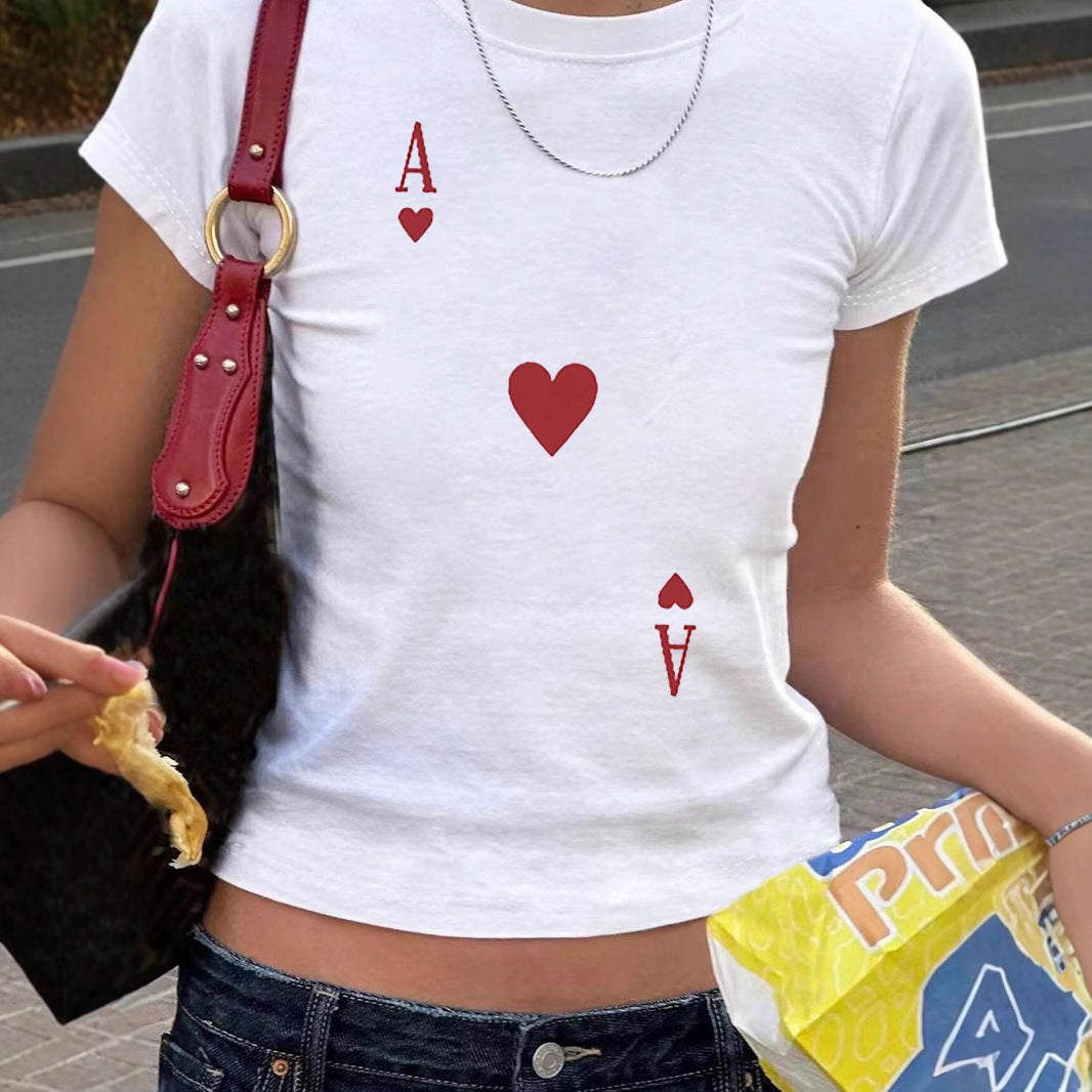 Damen T-Shirt mit verspieltem Katzenmotiv und zarten Flügeln R&B