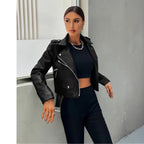 Damen cropped Bikerjacke R&B