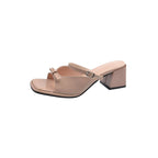 Damen bequeme Mules mit breitem Blockabsatz R&B