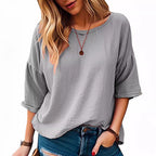 Damen Oversized Langarmshirt aus weich strukturiertem Material R&B