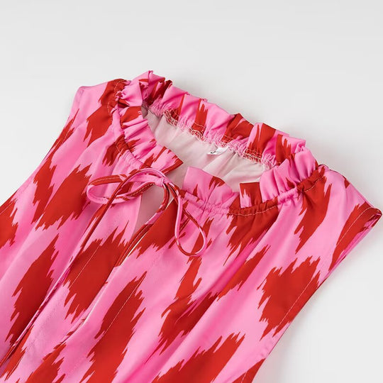 Damen Maxikleid mit buntem Muster und lässigem Schnitt R&B
