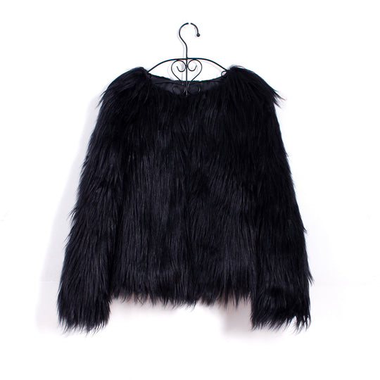 Damen Flauschige Kunstfell-Jacke mit lässigem Schnitt und weichem Innenfutter R&B
