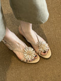 Damen Dekorative Zehentrenner Sandalen mit funkelnden Applikationen R&B