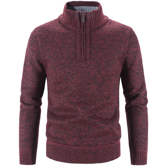 Herren modischer Rollkragenpullover mit elegantem Reißverschluss R&B