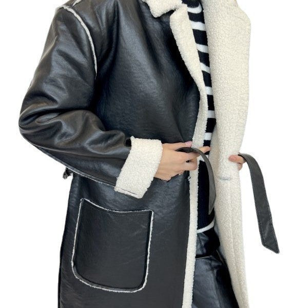 Damen Modischer Wintermantel mit Teddy-Futter R&B