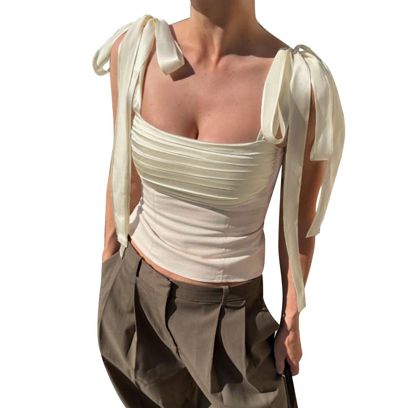 Damen Bandeau-Oberteil mit feinen Rüschendetails R&B