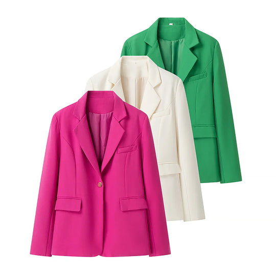 Damen elegante Blazerjacke mit strukturiertem Design und praktischen Taschen R&B