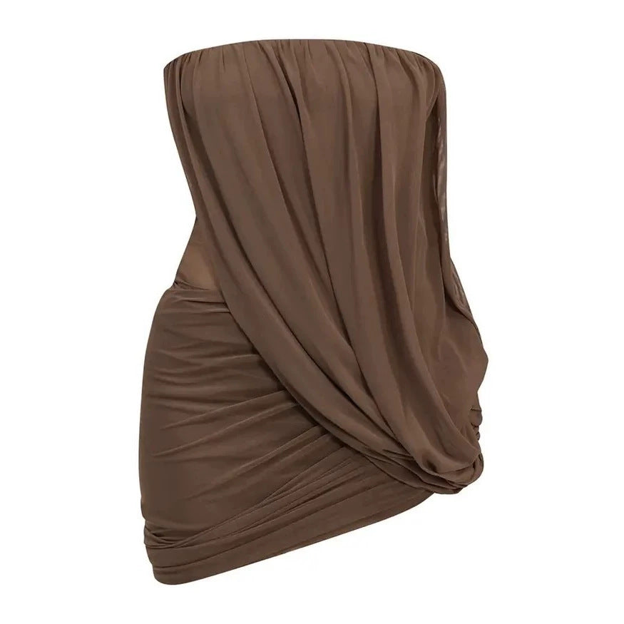 Damen Wickelkleid aus fließendem Material R&B