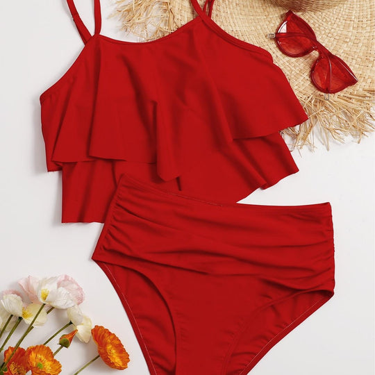 Damen Bikini-Set mit voluminösem Rüschendesign R&B
