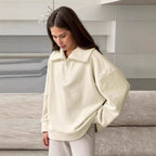 Damen Wärmender Fleece-Pullover mit hohem Kragen undziehbarem Reißverschluss R&B