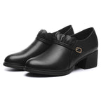 Damen elegante Stiefeletten mit Zierschnalle und komfortablem Absatz R&B