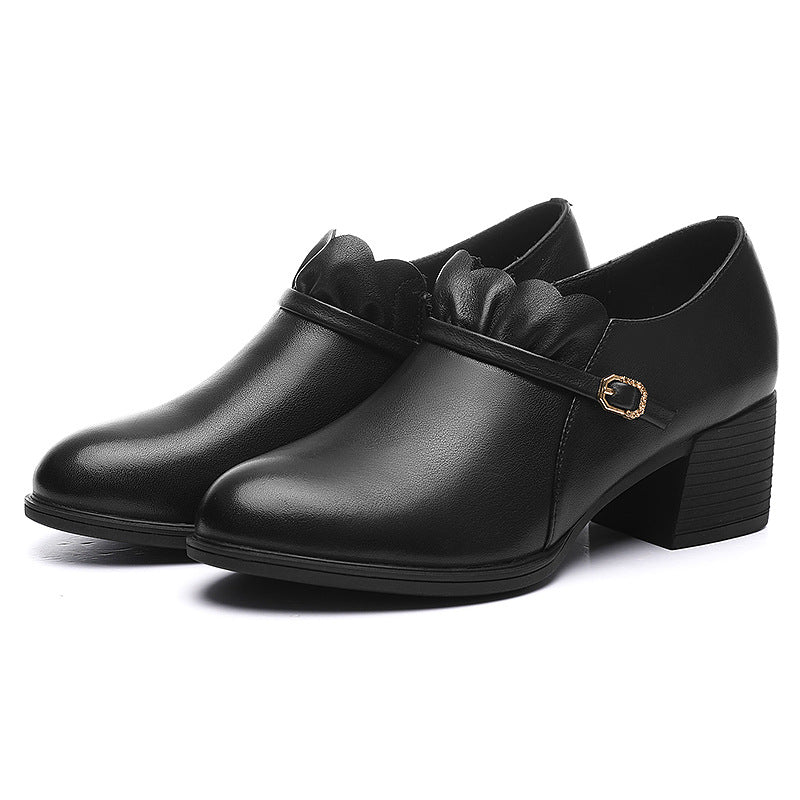 Damen elegante Stiefeletten mit Zierschnalle und komfortablem Absatz R&B