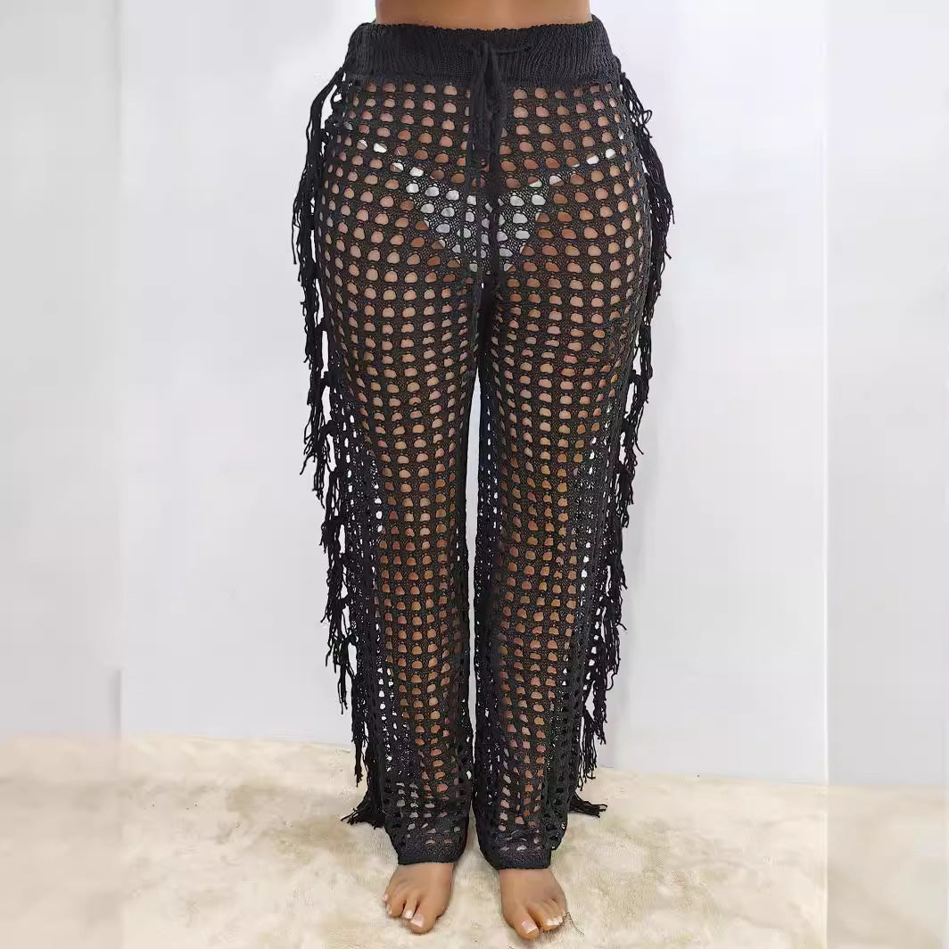 Damen luftige Häkelstrandhose R&B