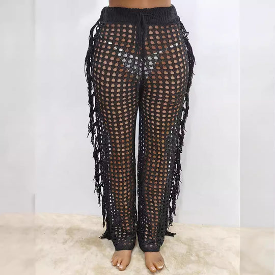 Damen luftige Häkelstrandhose R&B