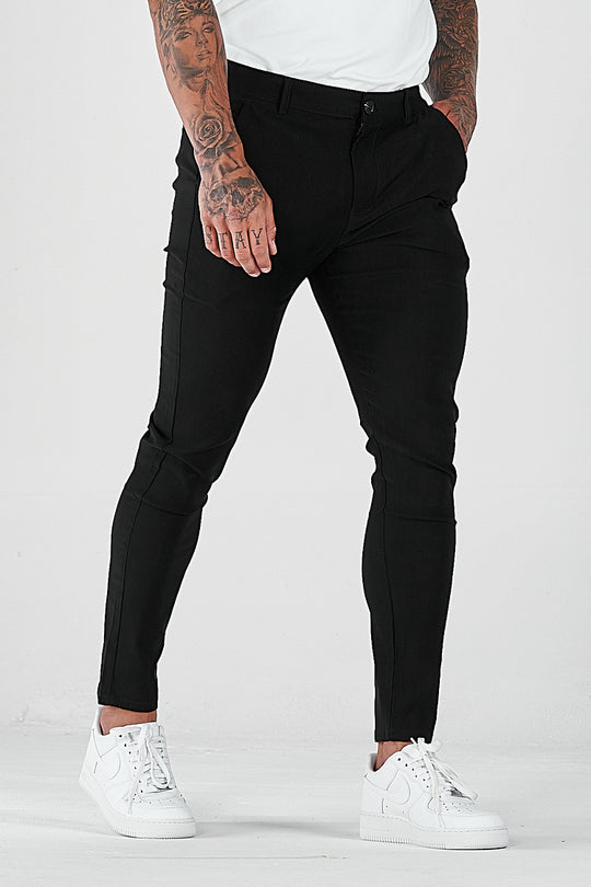 Herren eng anliegende Chinohose mit elastischem Bund und stylishem Design R&B