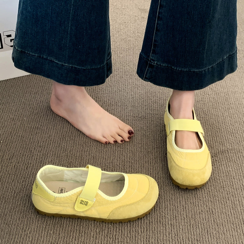 Damen Komfortable Ballerinas mit verstellbarem Riemen und atmungsaktivem Innenfutter R&B