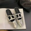 Damen Slingback-Pantoletten mit elegantem Riemendesign und funkelndem Glanz EB