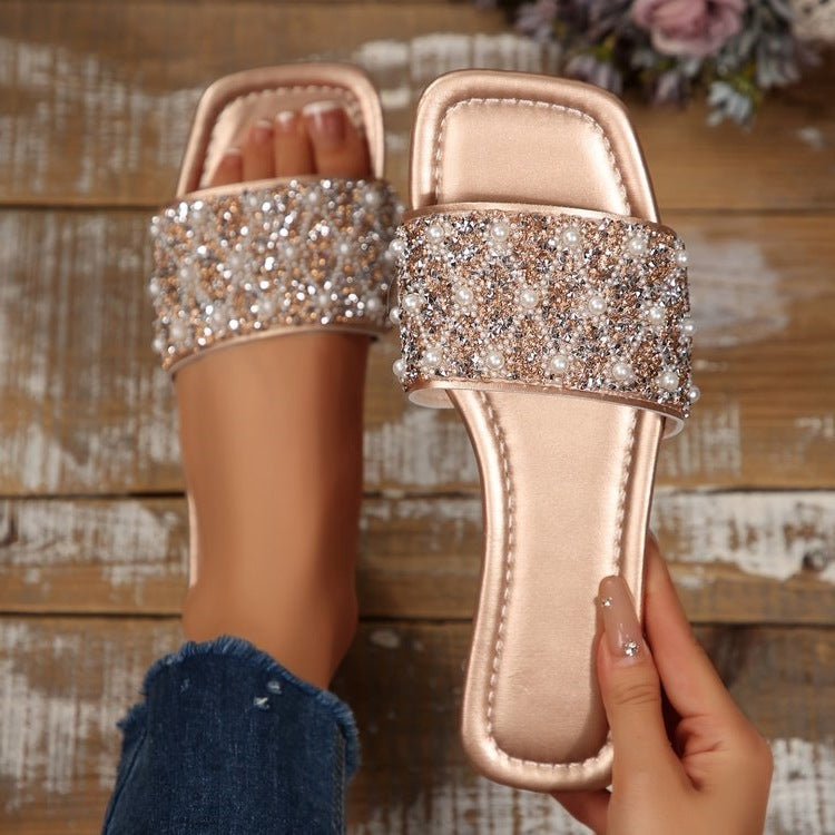 Damen Glamouröse Riemchen-Sandalen mit funkelnder Strass-Applikation R&B