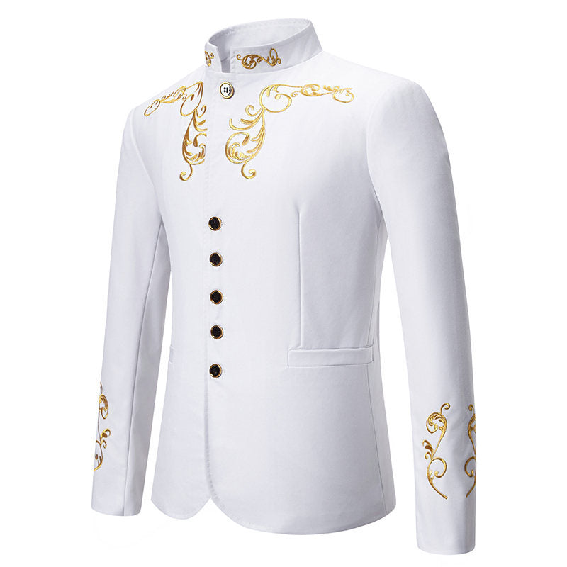 Herren Elegantes Blazer mit exquisiter Gold-Stickerei R&B