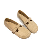 Damen Ballerinas mit eleganter Schnalle und weichem Veloursleder EB