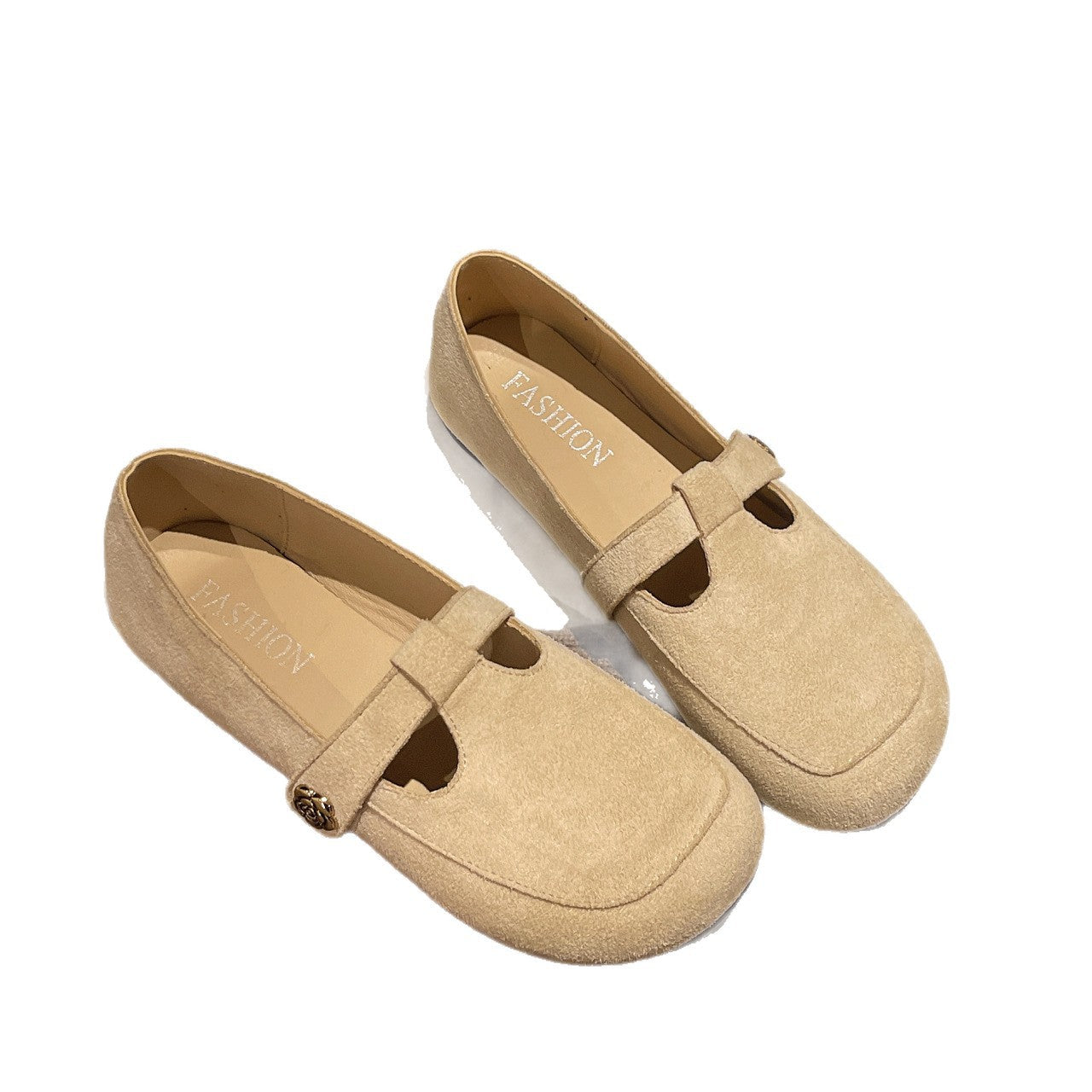 Damen Ballerinas mit eleganter Schnalle und weichem Veloursleder EB