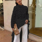 Damen edles Spitzenoberteil mit asymmetrischem Saum und Volant-Details R&B