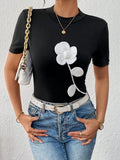 Damen T-Shirt mit floralem 3D-Design R&B