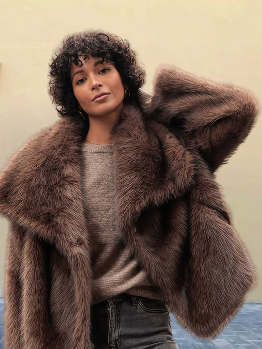 Damen Luxus Kunstpelzjacke R&B