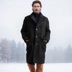 Herren eleganter und wärmer Wintermantel mit doppelter Knopfleiste und praktischen Taschen R&B
