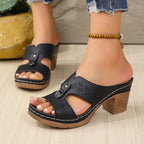 Damen Plattform-Pantoletten mit modischem Riemen und eleganter Rille R&B