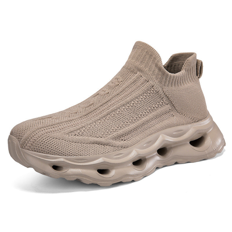 Damen Sportliche Strick-Sneaker mit elastischem Schaft und rutschfester Sohle R&B