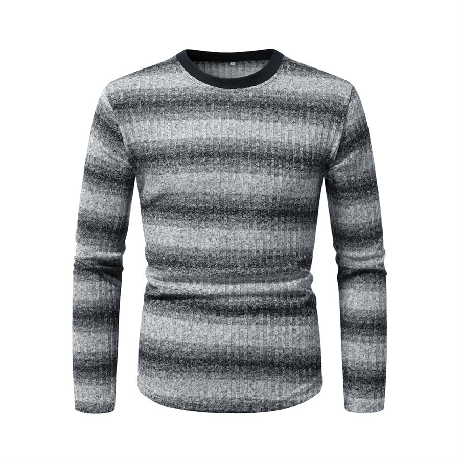 Herren Langarmshirt aus strukturiertem Material mit modischem Streifenmuster R&B