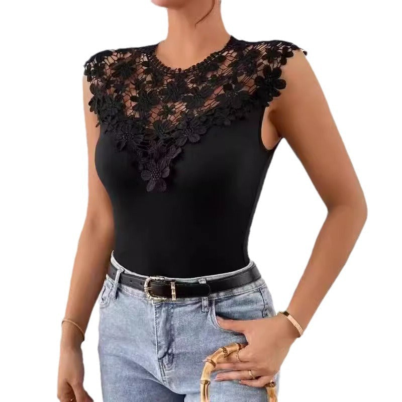 Elegantes Damen-Spitzenhemd mit R&B-Applikation