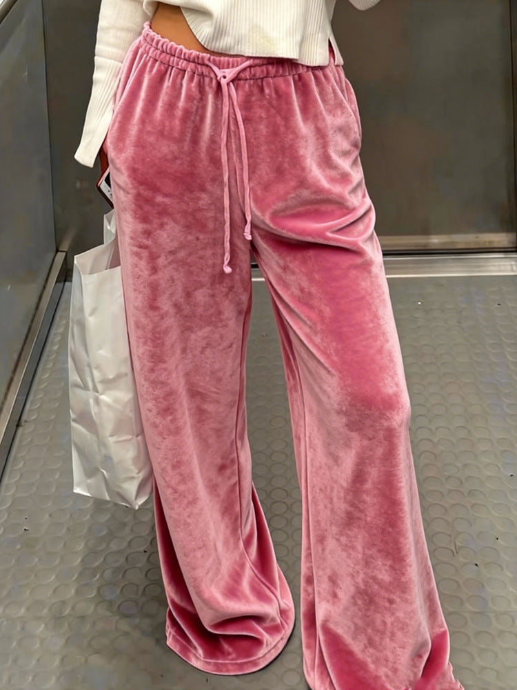 Damen Bequeme und lässige Velours-Hose R&B