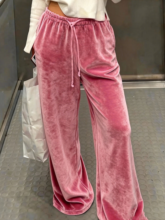 Damen Bequeme und lässige Velours-Hose R&B