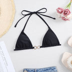 Damen Triangel-Bikini mit modischen Metallakzenten