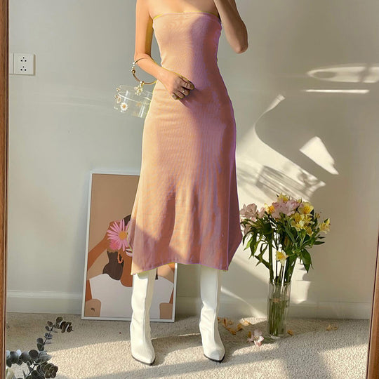 Damen Maxikleid mit schulterfreiem Design und figurschmeichelnder Passform R&B